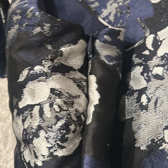 New Eva Franco for Anthropologie Blue/Silver Floral Brocade Midi Dress Sz 8 NWT - Picture 13 of 13